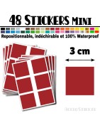 48 Carrés 3 cm - Stickers mini gommettes