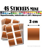 48 Carrés 3 cm - Stickers mini gommettes