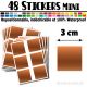 48 Carrés 3 cm - Stickers mini gommettes