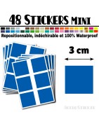 48 Carrés 3 cm - Stickers mini gommettes
