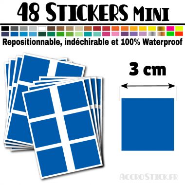 48 Carrés 3 cm - Stickers mini gommettes