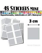 48 Carrés 3 cm - Stickers mini gommettes