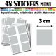 48 Carrés 3 cm - Stickers mini gommettes