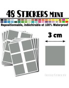 48 Carrés 3 cm - Stickers mini gommettes