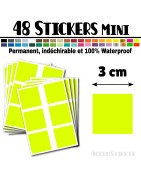 48 Carrés 3 cm - Stickers mini gommettes