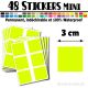 48 Carrés 3 cm - Stickers mini gommettes