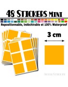 48 Carrés 3 cm - Stickers mini gommettes