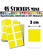48 Carrés 3 cm - Stickers mini gommettes