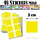 48 Carrés 3 cm - Stickers mini gommettes