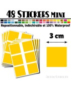 48 Carrés 3 cm - Stickers mini gommettes