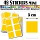 48 Carrés 3 cm - Stickers mini gommettes