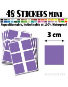 48 Carrés 3 cm - Stickers mini gommettes