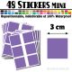 48 Carrés 3 cm - Stickers mini gommettes