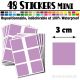 48 Carrés 3 cm - Stickers mini gommettes