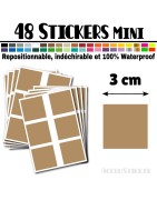 48 Carrés 3 cm - Stickers mini gommettes