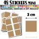 48 Carrés 3 cm - Stickers mini gommettes