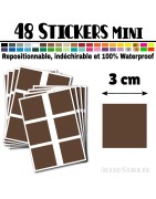 48 Carrés 3 cm - Stickers mini gommettes