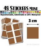 48 Carrés 3 cm - Stickers mini gommettes