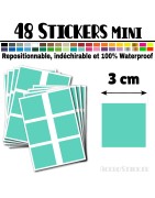 48 Carrés 3 cm - Stickers mini gommettes