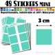 48 Carrés 3 cm - Stickers mini gommettes