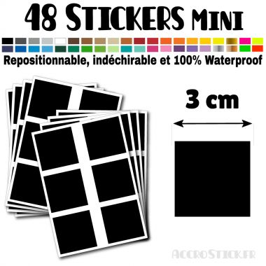 48 Carrés 3 cm - Stickers mini gommettes