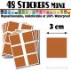 48 Carrés 3 cm - Stickers mini gommettes