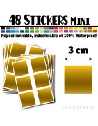 48 Carrés 3 cm - Stickers mini gommettes