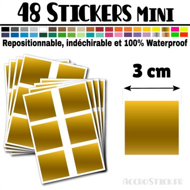 48 Carrés 3 cm - Stickers mini gommettes