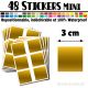 48 Carrés 3 cm - Stickers mini gommettes