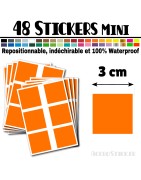 48 Carrés 3 cm - Stickers mini gommettes