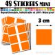 48 Carrés 3 cm - Stickers mini gommettes