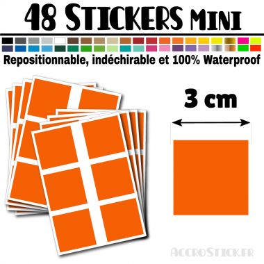 48 Carrés 3 cm - Stickers mini gommettes