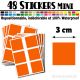 48 Carrés 3 cm - Stickers mini gommettes