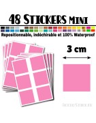 48 Carrés 3 cm - Stickers mini gommettes