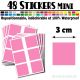 48 Carrés 3 cm - Stickers mini gommettes