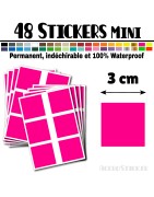 48 Carrés 3 cm - Stickers mini gommettes