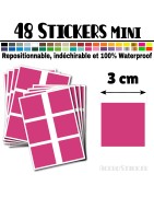 48 Carrés 3 cm - Stickers mini gommettes