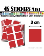 48 Carrés 3 cm - Stickers mini gommettes
