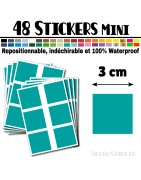 48 Carrés 3 cm - Stickers mini gommettes