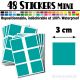 48 Carrés 3 cm - Stickers mini gommettes