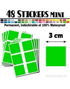 48 Carrés 3 cm - Stickers mini gommettes