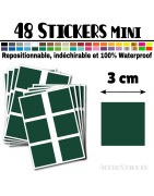 48 Carrés 3 cm - Stickers mini gommettes