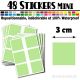 48 Carrés 3 cm - Stickers mini gommettes
