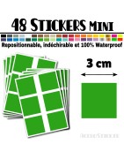 48 Carrés 3 cm - Stickers mini gommettes