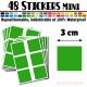 48 Carrés 3 cm - Stickers mini gommettes
