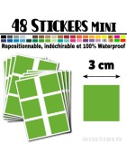 48 Carrés 3 cm - Stickers mini gommettes