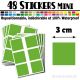 48 Carrés 3 cm - Stickers mini gommettes