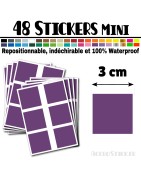 48 Carrés 3 cm - Stickers mini gommettes