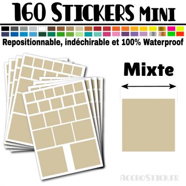 160 Carrés Mixtes - Stickers mini gommettes