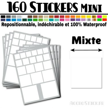 160 Carrés Mixtes - Stickers mini gommettes